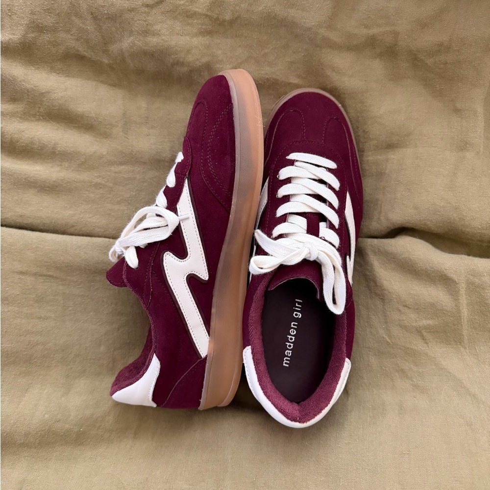 Madden Girl Maroon Sneakers with White Details